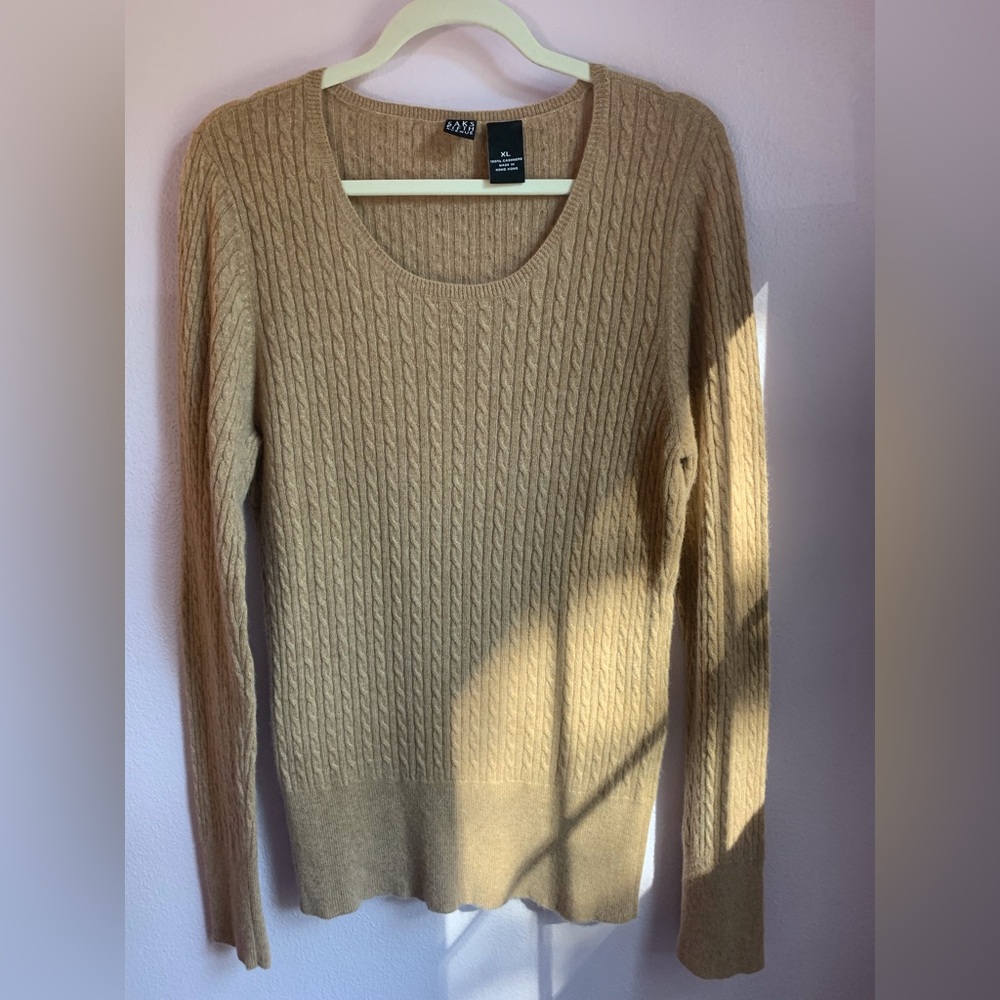 Saks Fifth Ave cashmere sweater in taupe